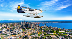 Harbour Air seaplane over Seattle