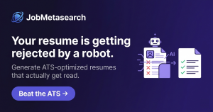 JobMetasearch.ai banner showing AI-powered resume optimization for international job seekers targeting Europe with visa sponsorship