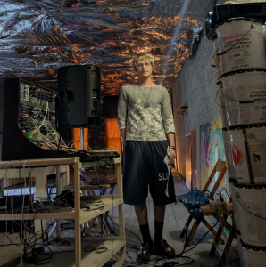 Jackson King in his FEED Art BNB Residency