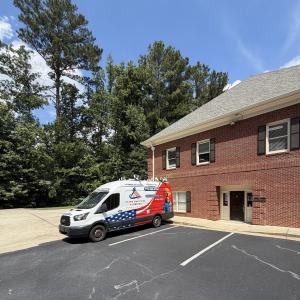 Stars and Pipes Plumbing Atlanta van outside Lilburn GA office