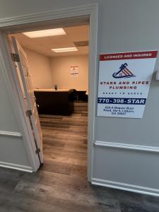 Inside the new Stars and Pipes Plumbing Atlanta office at 625-A Beaver Ruin Rd, Suite 5, Lilburn GA 30047