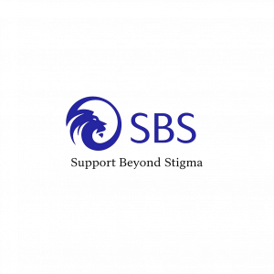 blue , black csaand white Support Beyond Stigma logo