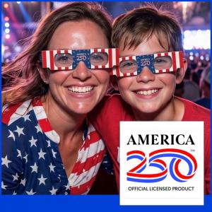 Officially Licensed by America250, American Paper Optics’ “American Eyes” 3D fireworks glasses for America’s 250th Anniversary provide an enhanced and immersive viewing experience.