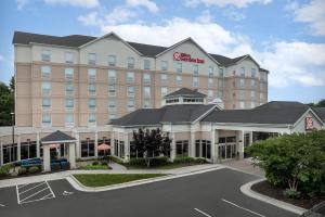 Exterior of the newly renovated Hilton Garden Inn Greensboro Airport hotel near the GSO Airport and High Point.
