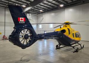 Rear angle view of a new CT-153 Juno Helicopter in its new Southport hangar