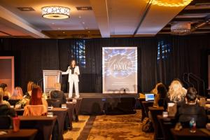 Linda Paradis presenting Magnetic Tattoo Removal at the Vegas PMU Conference 2024