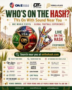 This is a poster showing all the businesses involved in the Fiesta Futbol Experience.