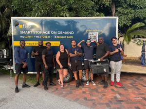 movers posing for picture