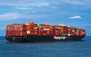 Hapag-Lloyd ship loaded with ocean containers