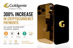 Luxury customised iPhone available with cryptocurrency payments including Bitcoin, XRP, Ethereum and USDT through Goldgenie.
