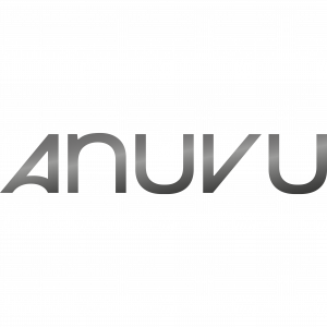 The Anuvu logo, which is the word 'Anuvu' in silver