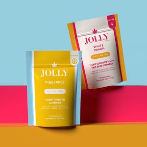 Jolly Cannabis' thc and cbd edibles gummies in 15mg and 5mg thc and cbd
