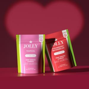 jolly cannabis 1:1 THC and CBD 15mg gummies in 15ct pouches
