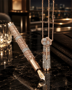 The Silver Road of Love by Anita Mai Tan, a US$1.3 million diamond-set writing instrument and pendant crafted in 18K rose gold to support youth from low-income families.