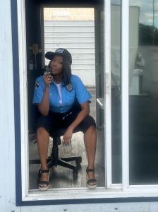 Tanjareen Thomas on the set of BET's new series LOT PATROL