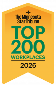 Minnesota Star Tribune Top 200 Workplaces 2026 award badge recognizing outstanding workplace culture and employee feedback.