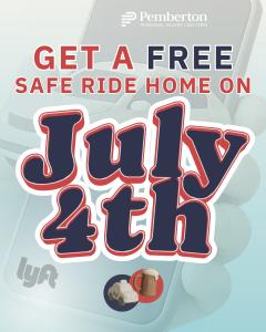 Get a free safe ride home on July 4th
