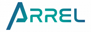 Arrel corporate logo featuring a stylized letter A in blue and teal alongside the word Arrel in a modern gradient blue-to-teal font.