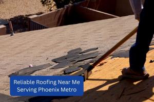 Roof repair in progress in Phoenix Metro AZ by Reliable Roofing Near Me