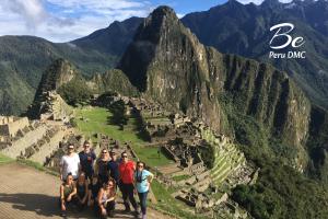 Tourists in Machu Picchu in Peru
