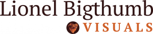 Lionel Bigthumb Visuals logo with orange and black text