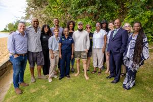 From left: Max Jardim, Chairman, JSDI Oversight Committee & Board Director, JAMPRO; Rob Maylor, Producer, Cinecom; Jackie Jackson, Film Commissioner, JAMPRO; Sheldon Reid, former JAMPRO Officer; Kareen Blake Chin, Casting Director, KBC Casting (second row