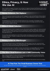 A one-pager that describes what silv=rAI™ is, and why Silver Lining has adopted AI features.