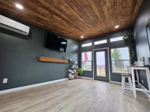 Interior of a custom shed