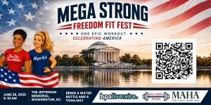 Dee Dee Bass Wilbon & Megan Kool partner for the Mega Strong Freedom Fit Fest.
