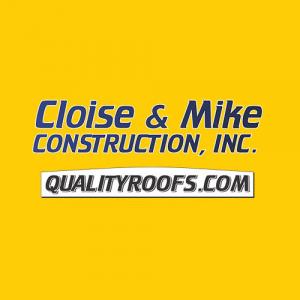 Cloise & Mike Construction Inc. logo for a Bremerton-based residential and commercial roofing company.