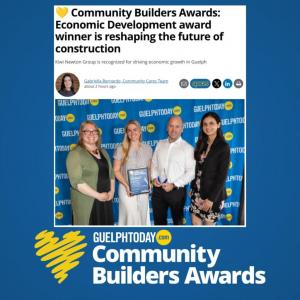 Ed Newton and Olivia receive the 2026 Economic Development Community Builder award for Kiwi Newton.