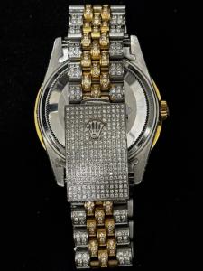 The two-tone gold/steel watch bracelet of the $30,000 Rolex Datejust being given away.Goldpawnership is giving away a Rolex Datejust Diamond Watch Saturday, June 20th at 10:30pm EST on their live show on the Whatnot live auction platform.