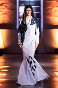 Mariana Santos Model walking at The House of Fashion, the international fashion platform created by IMC Models, presenting a collection by designers from Escola Profissional do Ave
