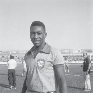 Pelé during his early years with Santos FC, one of the clubs that helped shape his enduring legacy in world football.