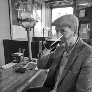 Poet Thomas L. Vaultonburg enjoys a Guinness at the Irish Rose