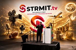 Wesley Ellul, President and Malorie Galligan announce the launch of the world's first decentralised streaming network strmit.tv