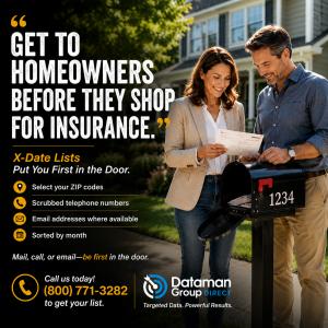 Dataman Group’s Homeowner X-Date List helps insurance agents connect before renewals.
