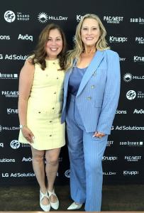 Pictured, from left to right, are Filomena Fanelli, CEO and founder of Impact PR & Communications and Elizabeth Edwards, president of PR Consultants Group, Volume PR, and Engagement Science Lab.