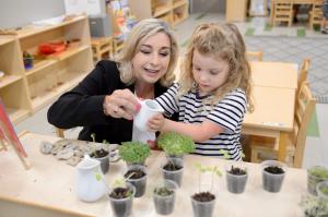 child in a montessori classroom