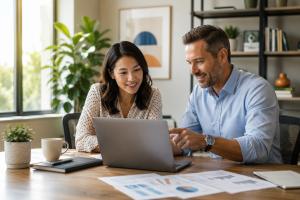 Employer and employee using CureValue to compare healthcare providers and healthcare savings options