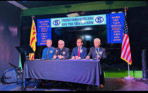 The panel at the press conference consisted of:Father Andrew Nguyen Huu Le, founder and representative of the Movement.Mr. Phan Thanh Chau, Event Chairman for the daytime program and representative of the Vietnamese Nationalist Party.Mr. Nguyen Kien, Even