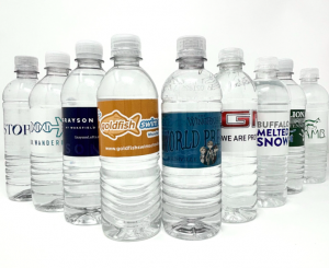 custom-labeled bottled water