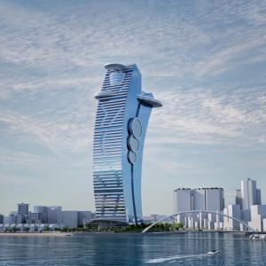 Image of a high-rise building against a blue sky