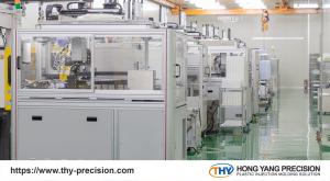 Medical device assembly line in THY Precision's ISO-certified cleanroom facility supporting automated assembly and precision medical manufacturing.