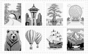 America Monochrome Color by Number: 50 States Coloring Book pic 2