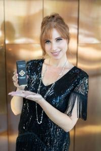 Meredith Corning with RADIANT by Sofia Milos' Fountain of Youth cream during Opening Night red carpet activations at the 2026 Bentonville Film Festival in Bentonville, Arkansas.  Photo by Brian Weaver | @meredithcorningpr
