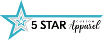 5 Star Apparel logo, a family-owned custom letterman jacket and embroidery company based in Shingle Springs, California.