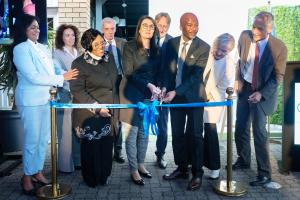 The Afrigen team cutting the ribbon at the accreditation ceremony