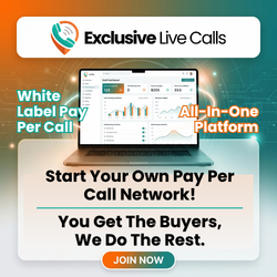 Exclusive Live Calls AI-powered White Label Pay Per Call Platform dashboard for marketing agencies, featuring call routing, CRM, publishers, buyers, analytics, and performance marketing automation.