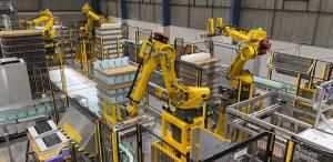 Multi-Robot pick and place and palletizing automation for container handling